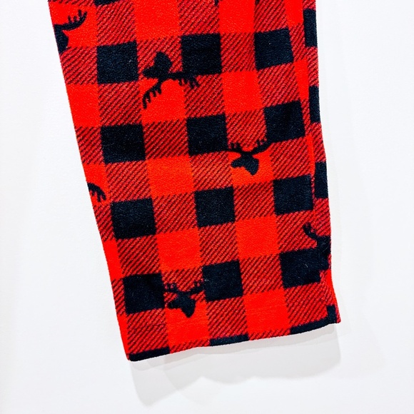 Red and Black Plaid Plush Pajama Pants - Picture 8 of 8